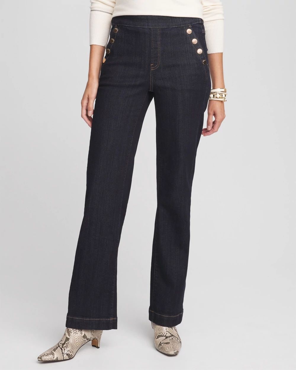 Classic Wide Leg Pull-On Jeans